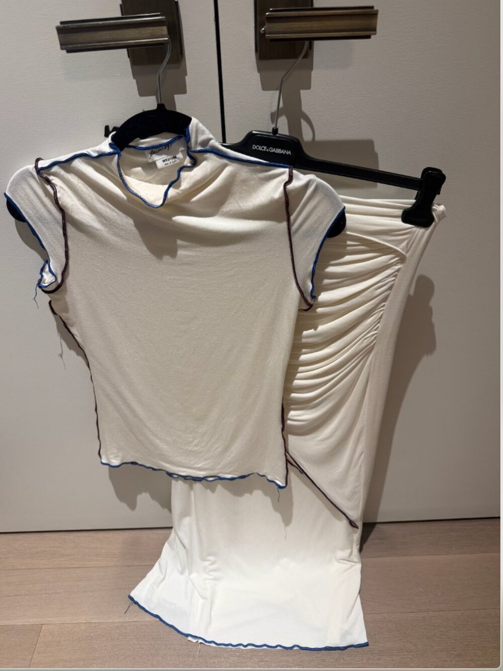 The Line By K Mock Neck and contrast stitching skirt - Picture 5 of 7